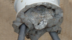 An incomplete duct putty seal showing gaps